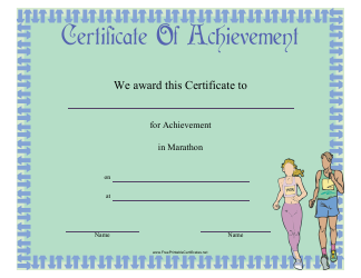 Document preview: Marathon Certificate of Achievement Template