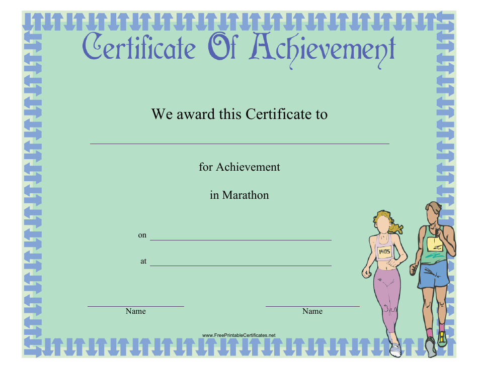 Marathon Certificate of Achievement Template