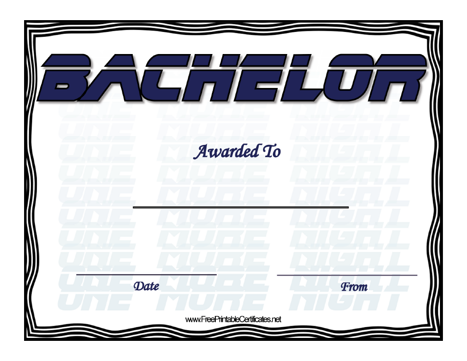 Bachelor Award Certificate Template Download Printable PDF | Templateroller