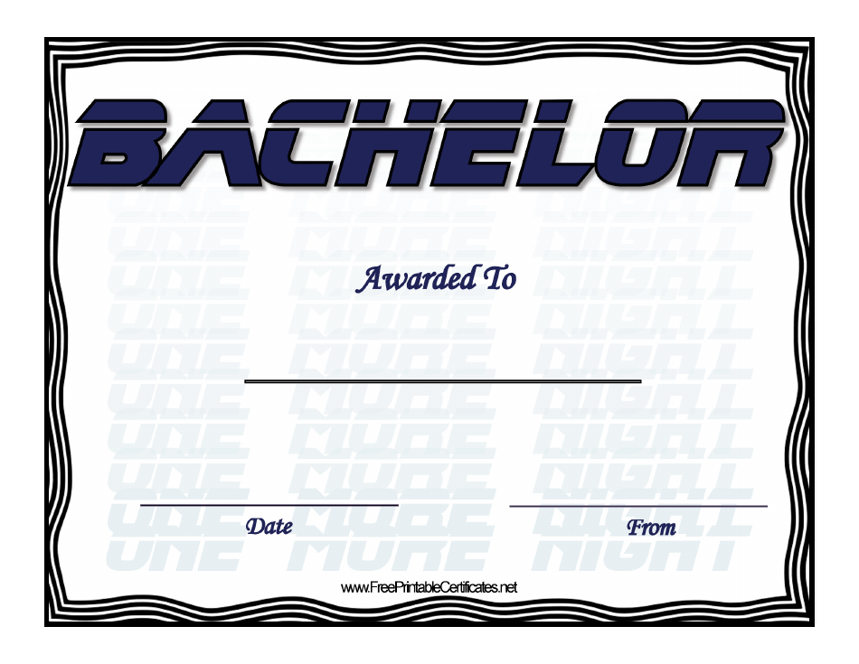 Bachelor Award Certificate Template - Sample Image
