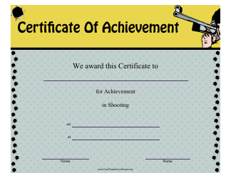 &quot;Shooting Certificate of Achievement Template&quot;