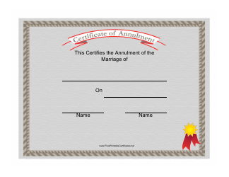 Document preview: Divorce Certificate Template - Grey