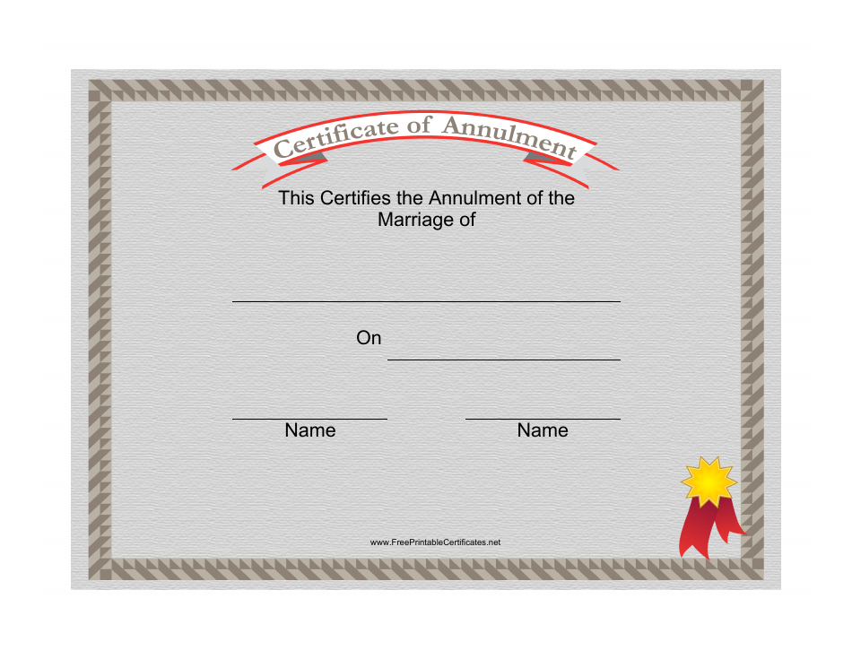 Divorce Certificate Template Grey Download Printable PDF Templateroller