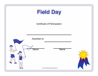 Document preview: Field Day Certificate of Participation Template