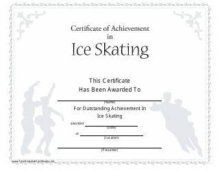 Document preview: ICE Skating Certificate of Achievement Template
