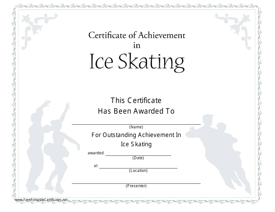 ICE Skating Certificate of Achievement Template, Page 1