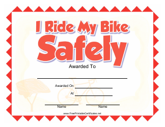 Document preview: Bike Riding Certificate Template