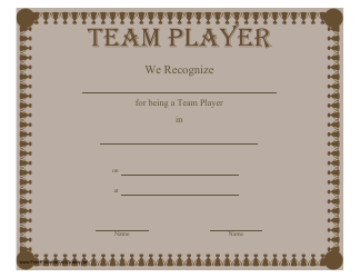 &quot;Team Player Certificate Template&quot;
