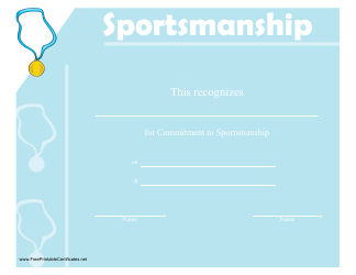 Sportsmanship Certificate Template