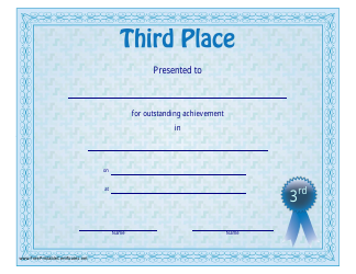 &quot;Third Place Certificate Template&quot;