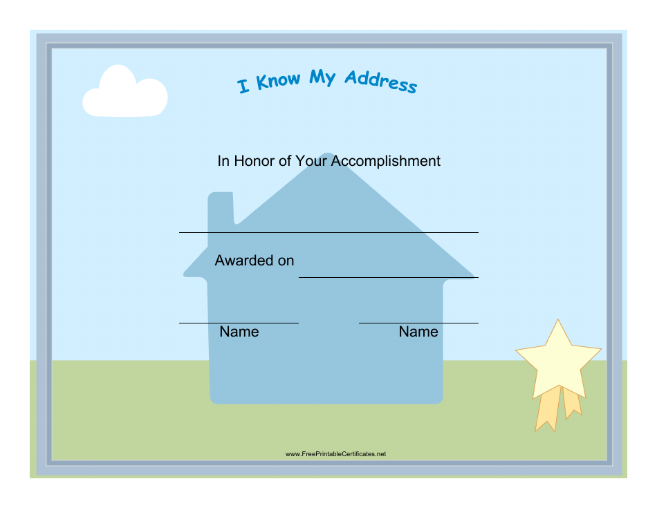Accomplishment Award Certificate Template - Preview Image