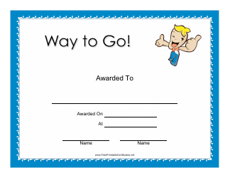Way to Go Award Certificate Template
