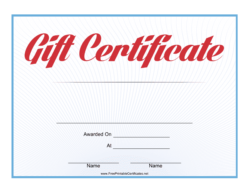 Gift Certificate Template Download Pdf