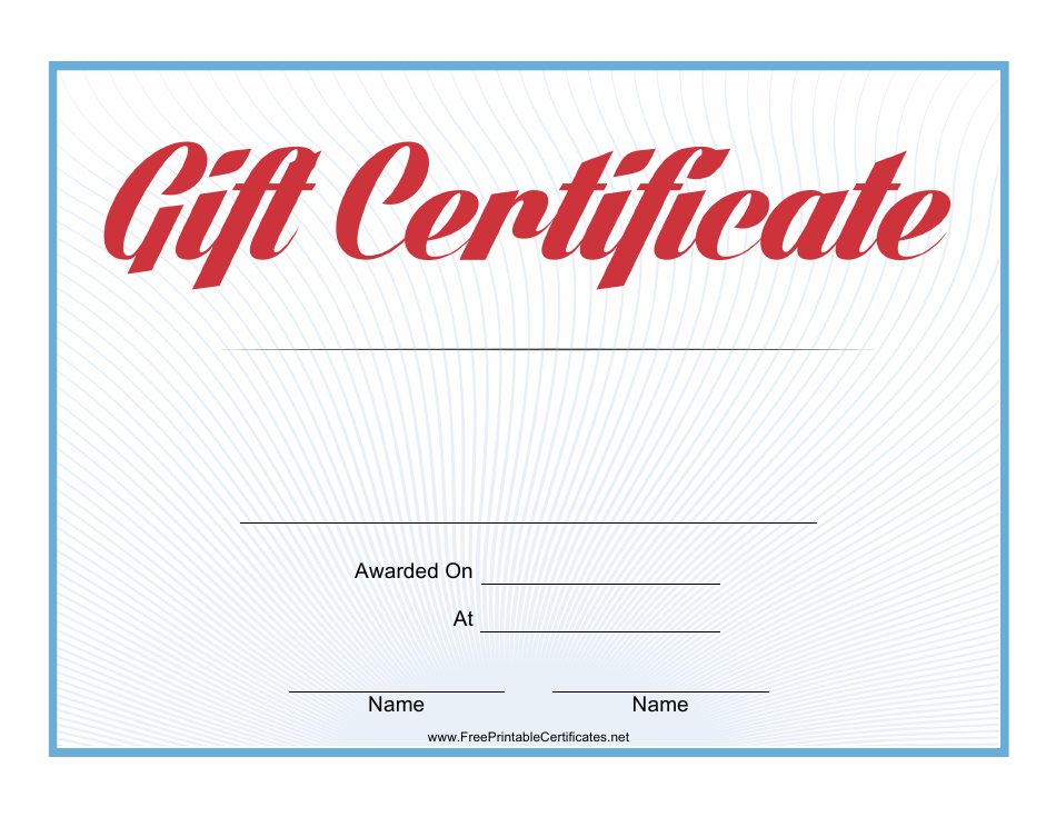 Gift Certificate Template, Page 1