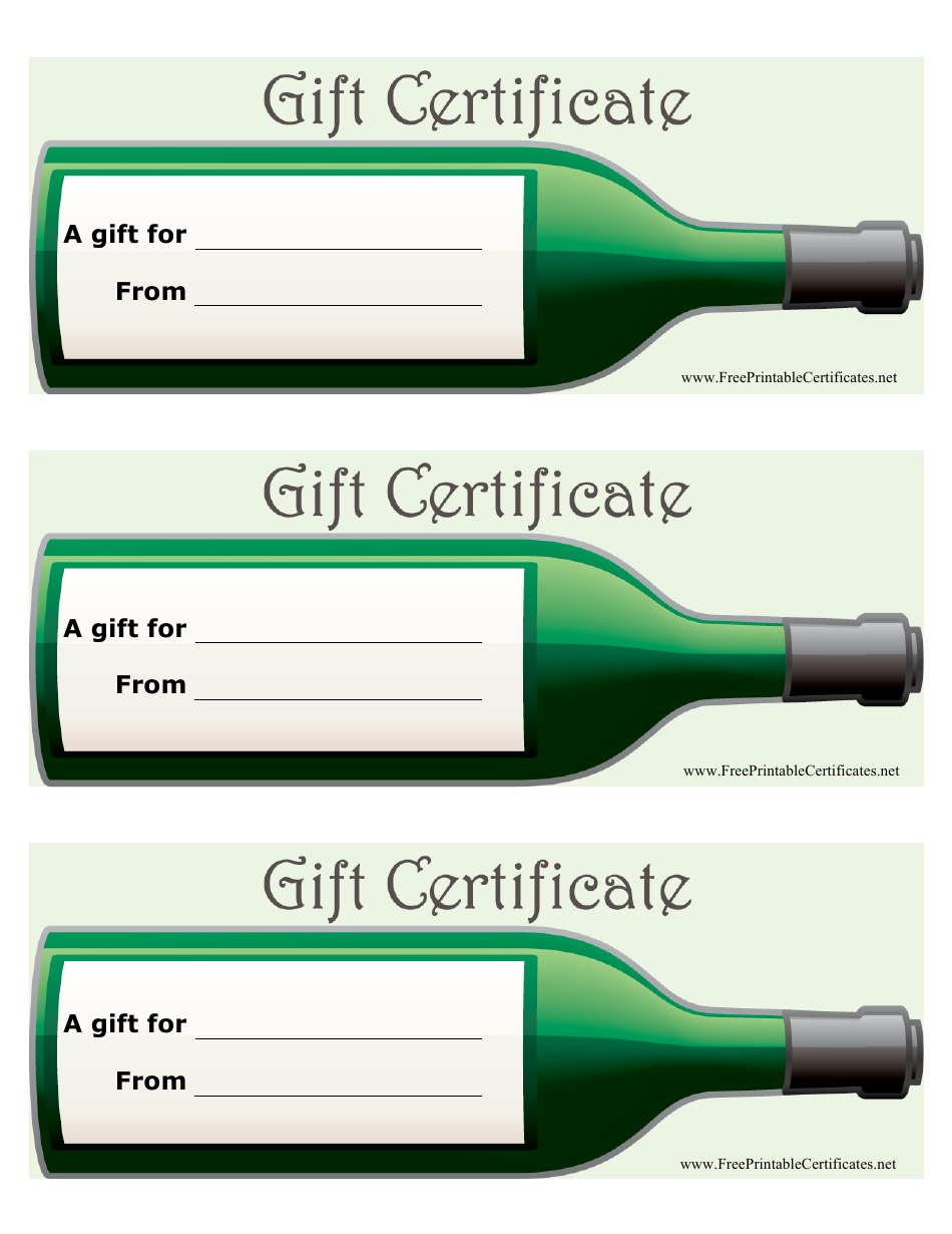 Wine Gift Certificate Templates, Page 1