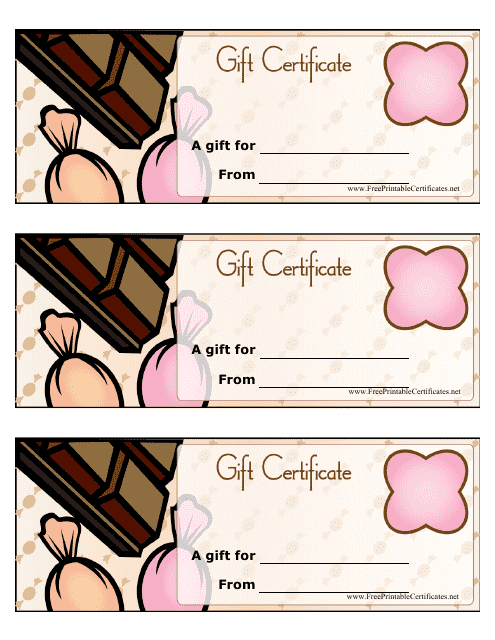An attractive gift certificate template with a playful and colorful design portraying delicious sweets, perfect for any occasion. Easily customizable and ready to use, this gift certificate template is a great way to surprise and delight your loved ones with the sweetest experience.