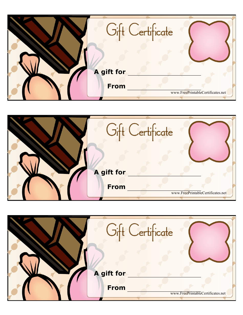 Gift Certificate Templates - Sweets Download Printable PDF | Templateroller