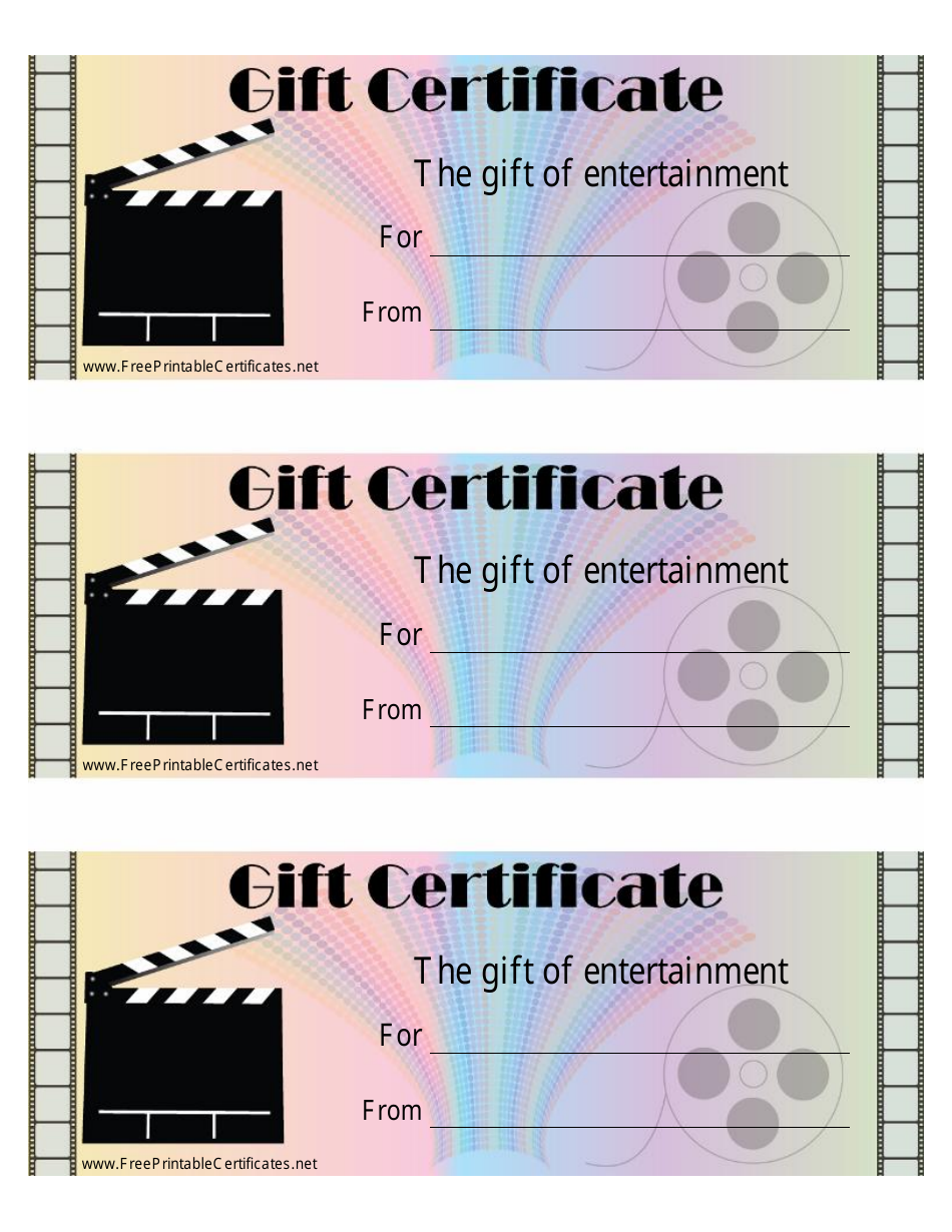 Entertainment Gift Certificate Templates - Template Roller