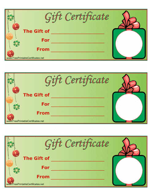 Christmas Gift Certificate Templates Download Pdf