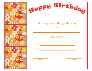 Document preview: Happy Birthday Certificate Template - Red