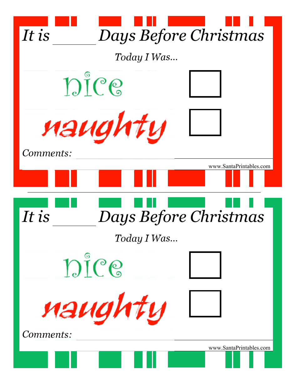 Nice or Naughty Christmas Certificate Template