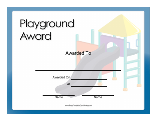 Playground Award Certificate Template