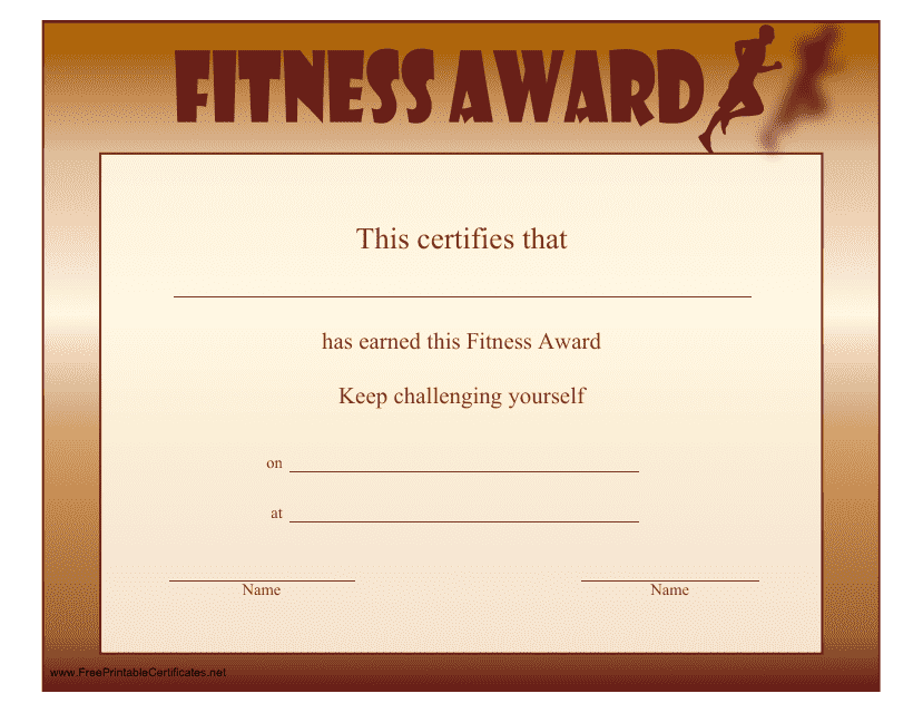 Fitness Award Certificate Template Download Pdf