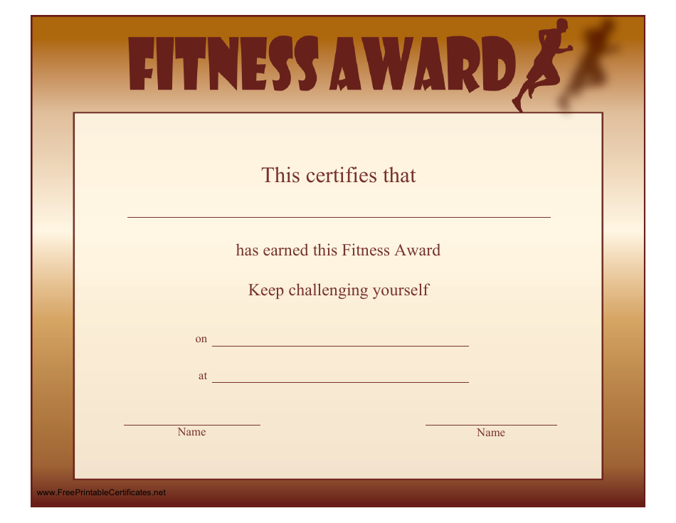 Fitness Award Certificate Template, Page 1