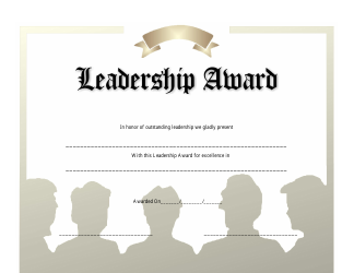 &quot;Leadership Award Certificate Template&quot;