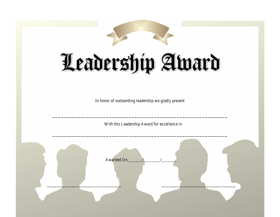 Leadership Award Certificate Template - People, Page 1