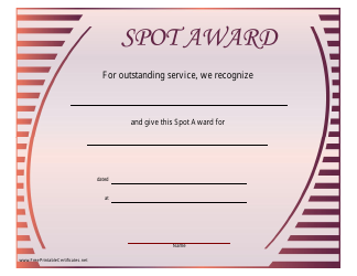 Document preview: Sport Award Certificate Template