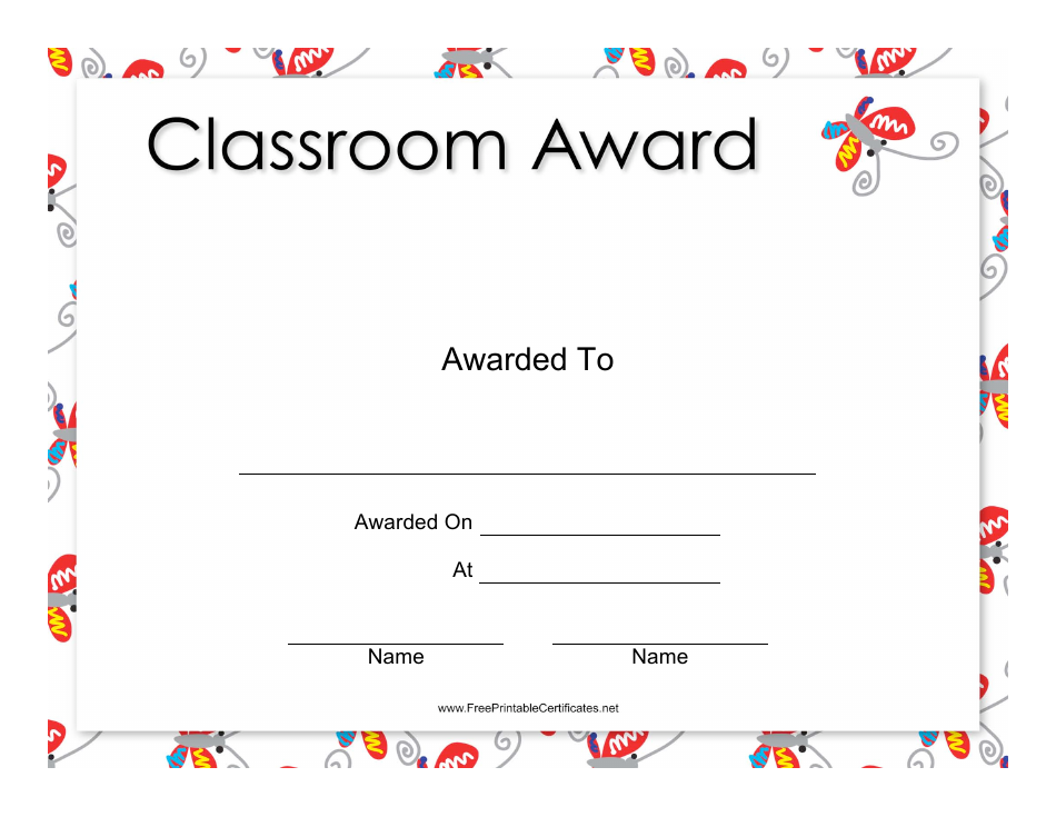 Classroom Award Certificate Template, Page 1