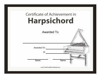 Harpsichord Certificate of Achievement Template Download Printable PDF ...