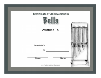Document preview: Certificate of Achievement in Bells Template
