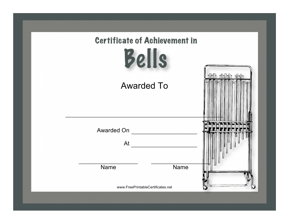 Certificate of Achievement in Bells Template - Preview image