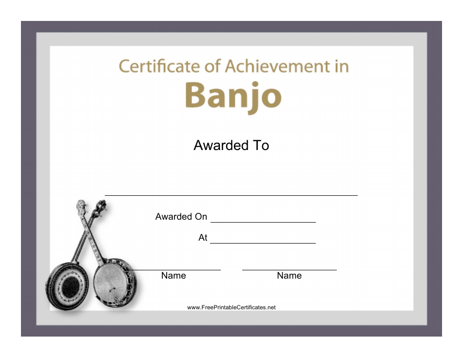 Banjo Certificate