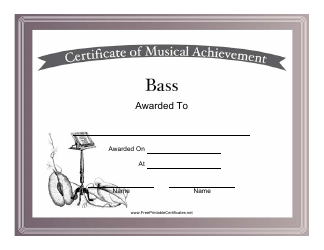 Document preview: Bass Certificate of Achievement Template