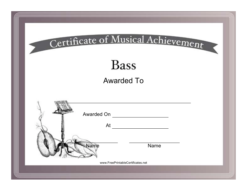 Bass Certificate of Achievement Template Download Printable PDF ...