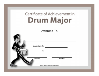 Document preview: Drum Major Certificate of Achievement Template