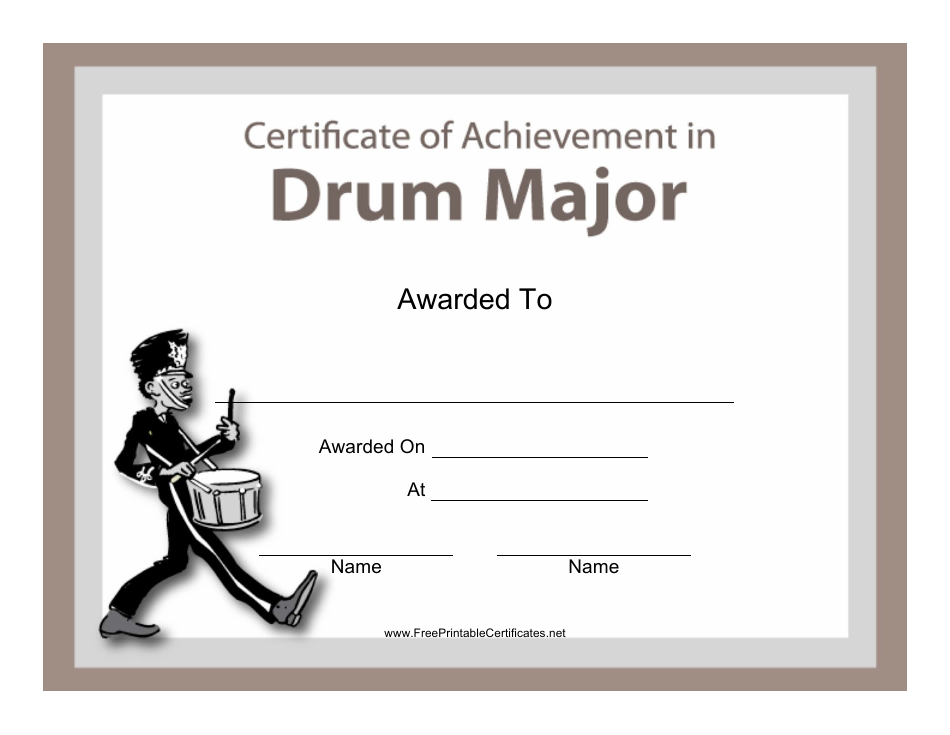 Drum Major Certificate of Achievement Template Download Printable PDF ...