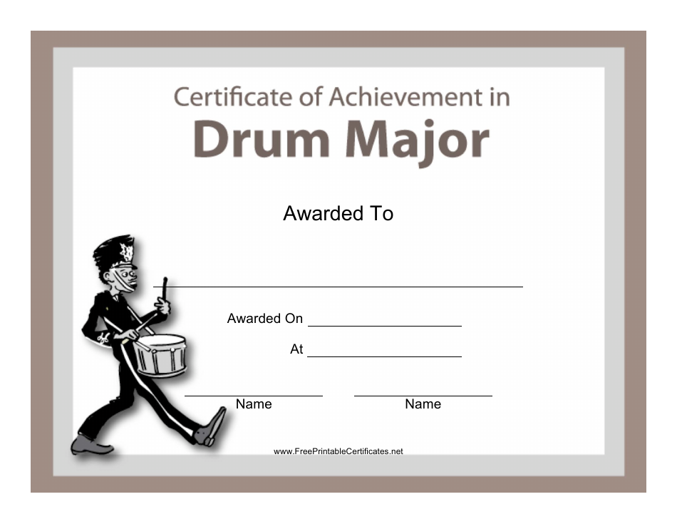 Drum Major Certificate of Achievement Template | TemplateRoller