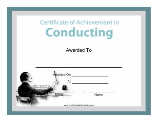 &quot;Conducting Certificate of Achievement Template&quot;