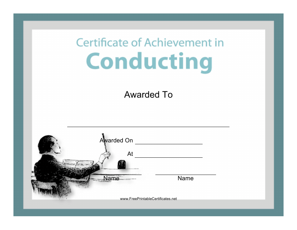 Conducting Certificate of Achievement Template - Preview