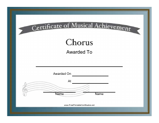&quot;Chorus Award Certificate Template&quot;