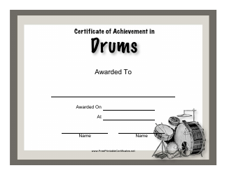 &quot;Drums Award Certificate Template&quot;