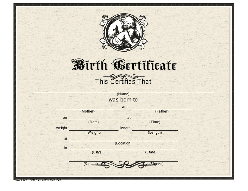 Victorian-Styled Birth Certificate Template