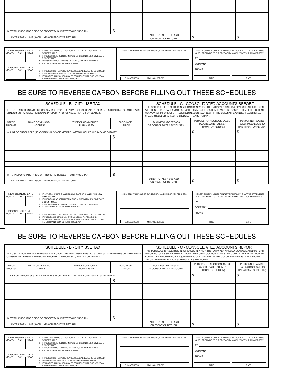 Sales Tax Form - City of Greenwood Village, Colorado, Page 2