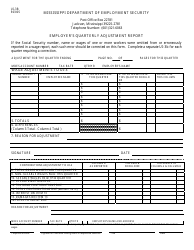 Form UI-3B &quot;Employer's Quarterly Adjustment Report&quot; - Mississippi