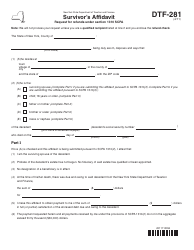 Document preview: Form DTF-281 Survivor's Affidavit (Request for Refunds Under Section 1310 Scpa) - New York