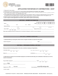 Document preview: Application Form for Refund of Contributions - Gdcp - Georgia (United States)